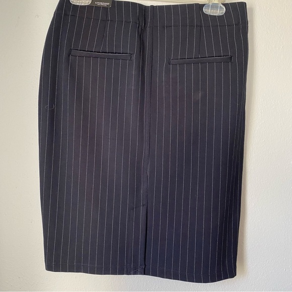 Liverpool Navy Pinstripe Pencil Skirt, 4/27 - Picture 3 of 13